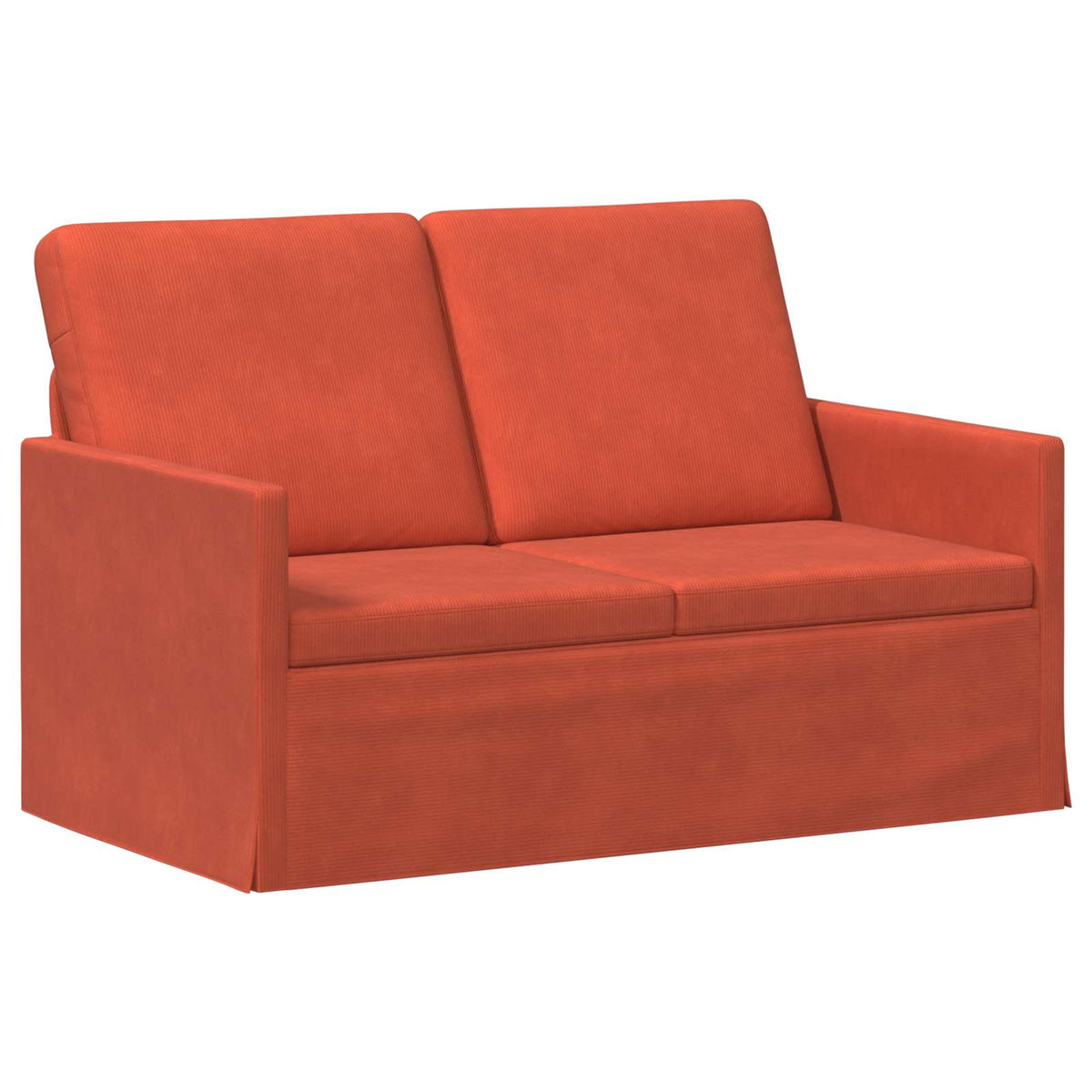 2 Seater Sofa Red Orange 130 x 81 x 82 cm Corduroy Fabric