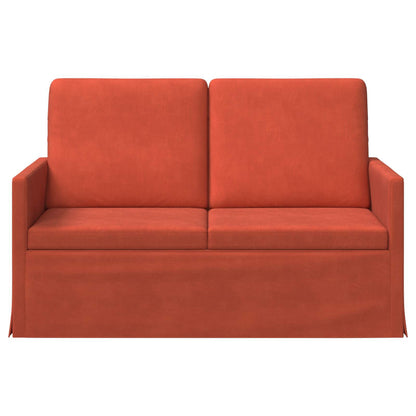 2 Seater Sofa Red Orange 130 x 81 x 82 cm Corduroy Fabric