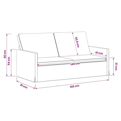 2 Seater Sofa Dark Grey 150 x 81 x 82 cm Fabric