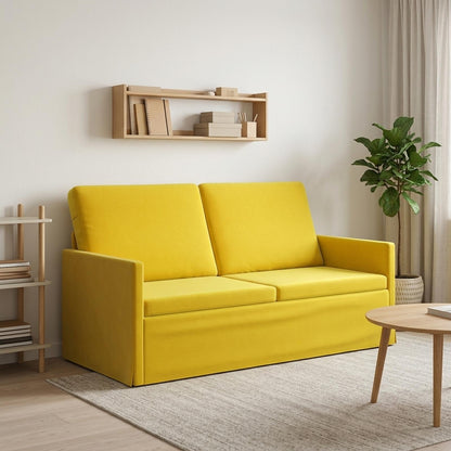 2 Seater Sofa Yellow 150 x 81 x 82 cm Velvet