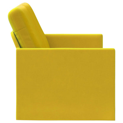 2 Seater Sofa Yellow 150 x 81 x 82 cm Velvet