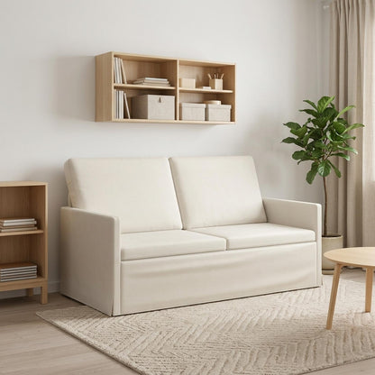 2 Seater Sofa Cream 150 x 81 x 82 cm Velvet