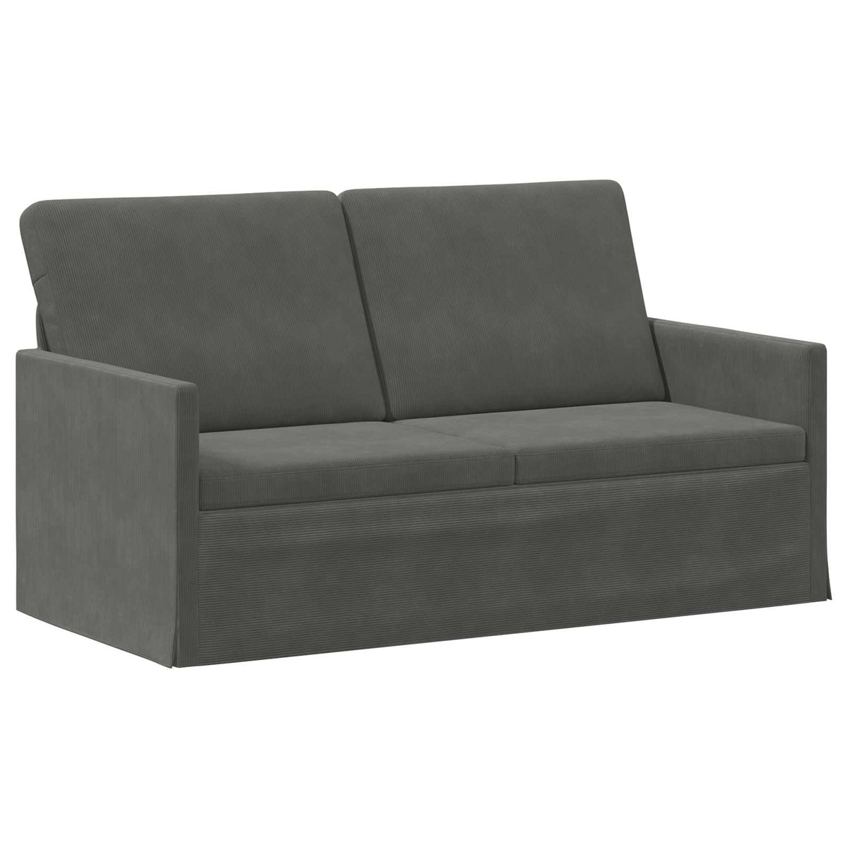 2 Seater Sofa Dark Grey 150 x 81 x 82 cm Corduroy Fabric