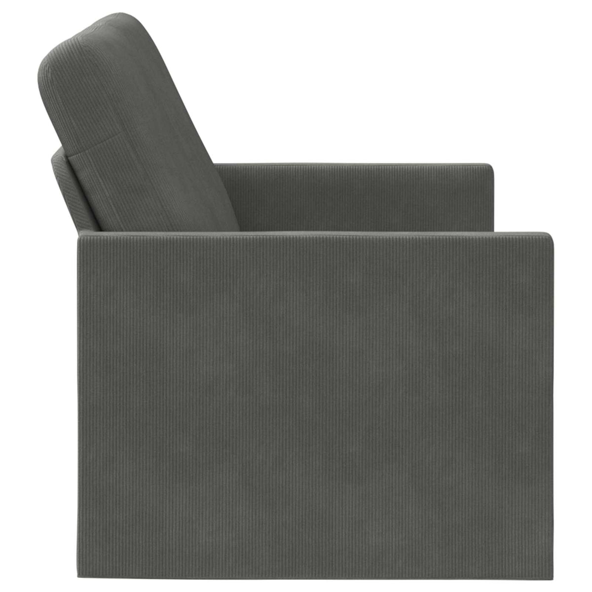 2 Seater Sofa Dark Grey 150 x 81 x 82 cm Corduroy Fabric