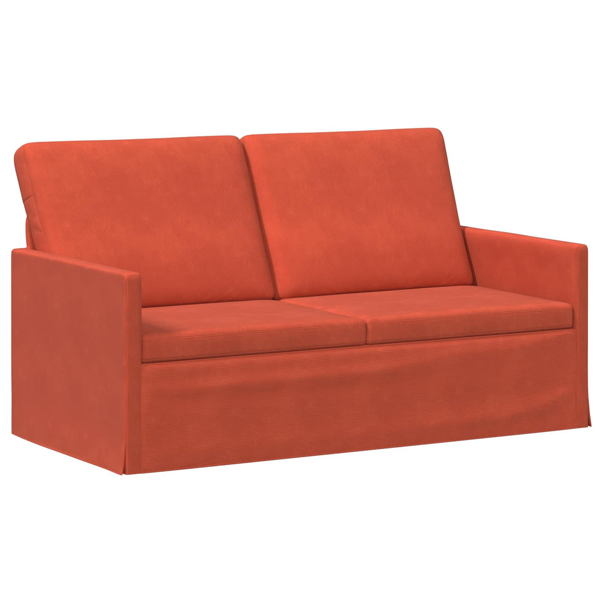 2 Seater Sofa Red Orange 150 x 81 x 82 cm Corduroy Fabric
