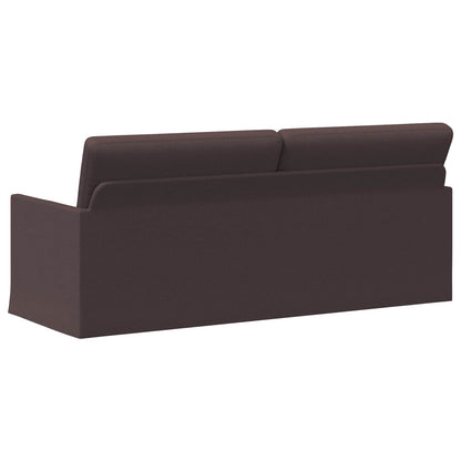 3 Seater Sofa Dark Brown 190 x 81 x 82 cm Fabric