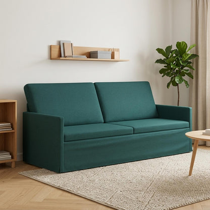 3 Seater Sofa Dark Green 190 x 81 x 82 cm Fabric