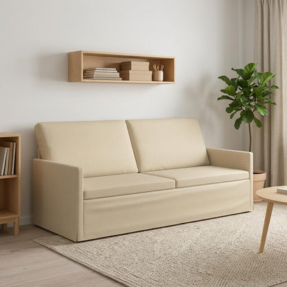 3 Seater Sofa Cream 190 x 81 x 82 cm Fabric