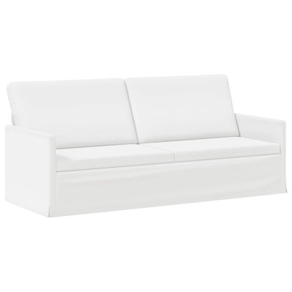 3 Seater Sofa White 190 x 81 x 82 cm Fabric
