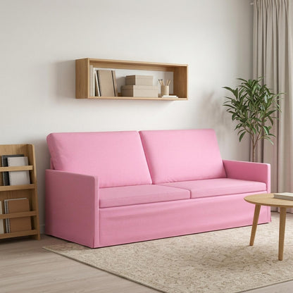 3 Seater Sofa Pink 190 x 81 x 82 cm Fabric