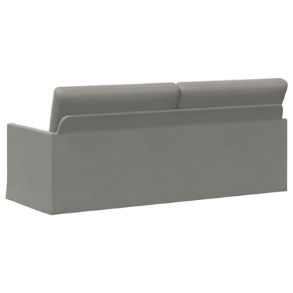 3 Seater Sofa Light Grey 190 x 81 x 82 cm Velvet