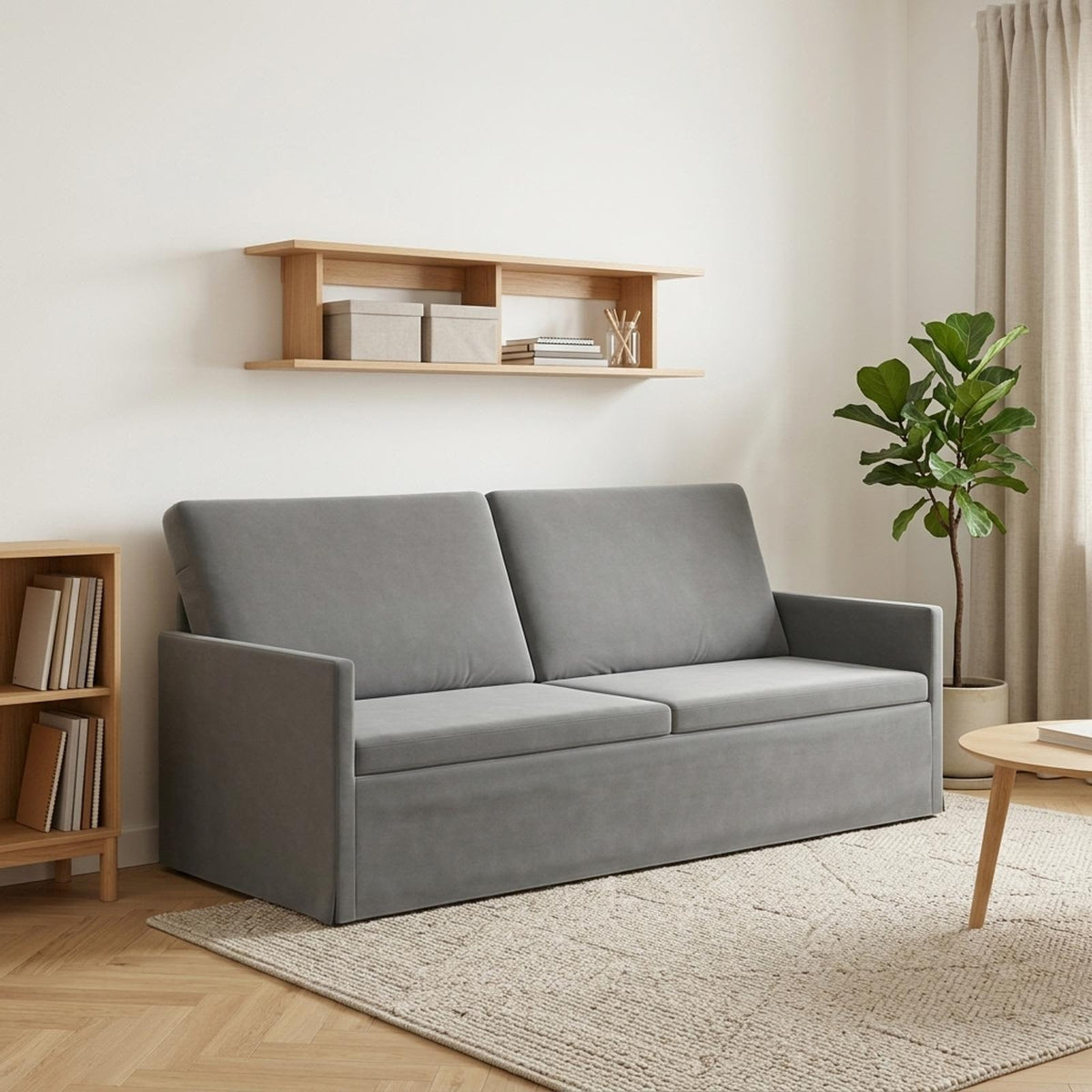 3 Seater Sofa Dark Grey 190 x 81 x 82 cm Velvet