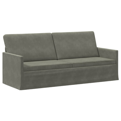 3 Seater Sofa Light Grey 190 x 81 x 82 cm Corduroy Fabric