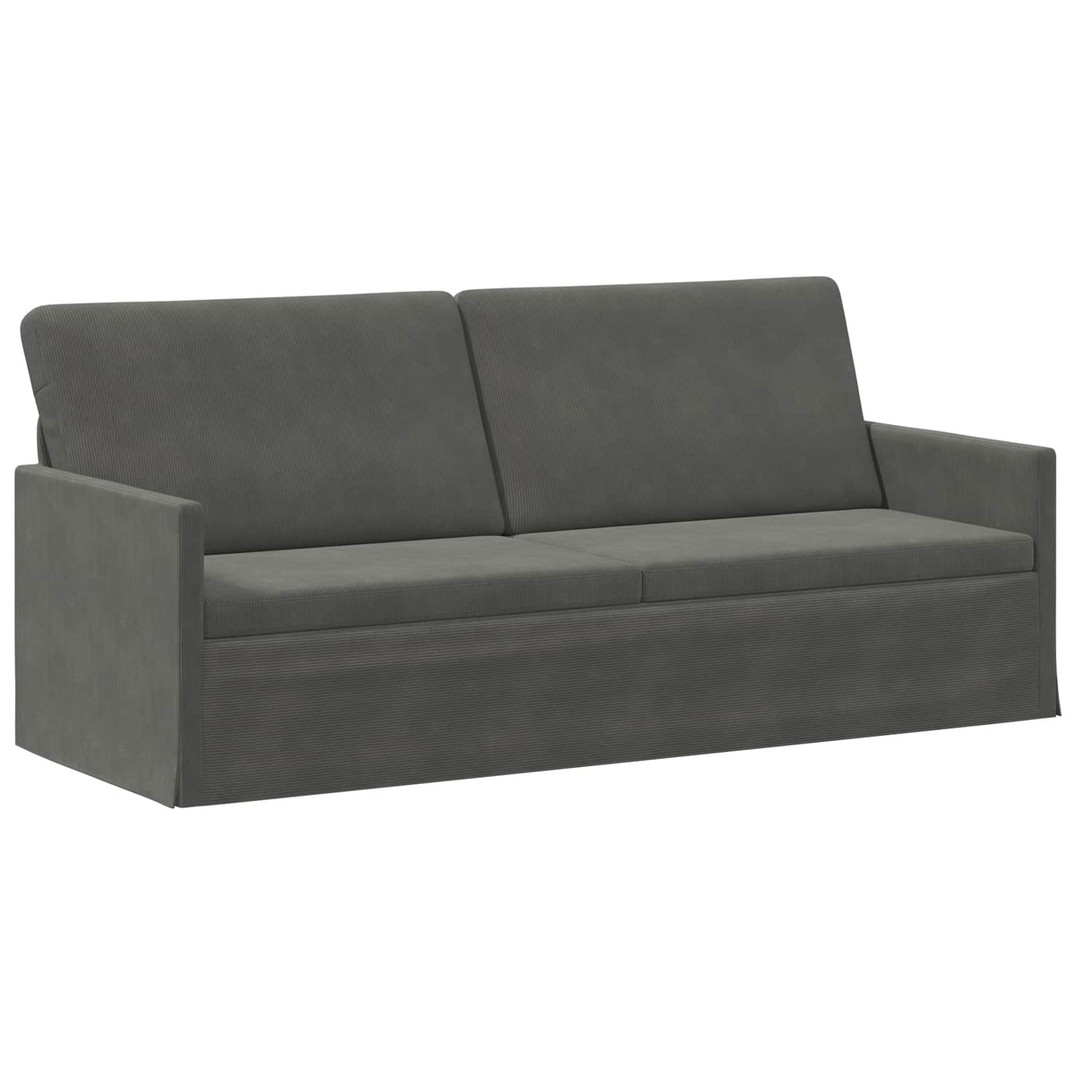 3 Seater Sofa Dark Grey 190 x 81 x 82 cm Corduroy Fabric