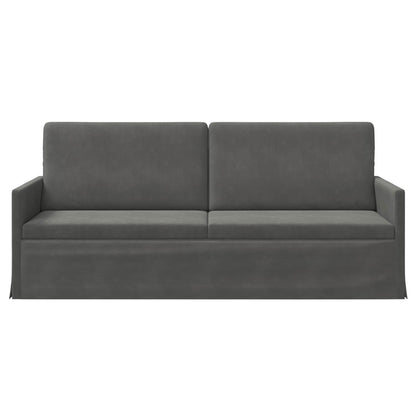 3 Seater Sofa Dark Grey 190 x 81 x 82 cm Corduroy Fabric