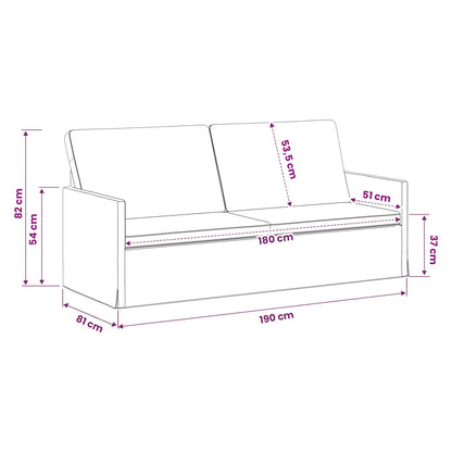 3 Seater Sofa Dark Grey 190 x 81 x 82 cm Corduroy Fabric