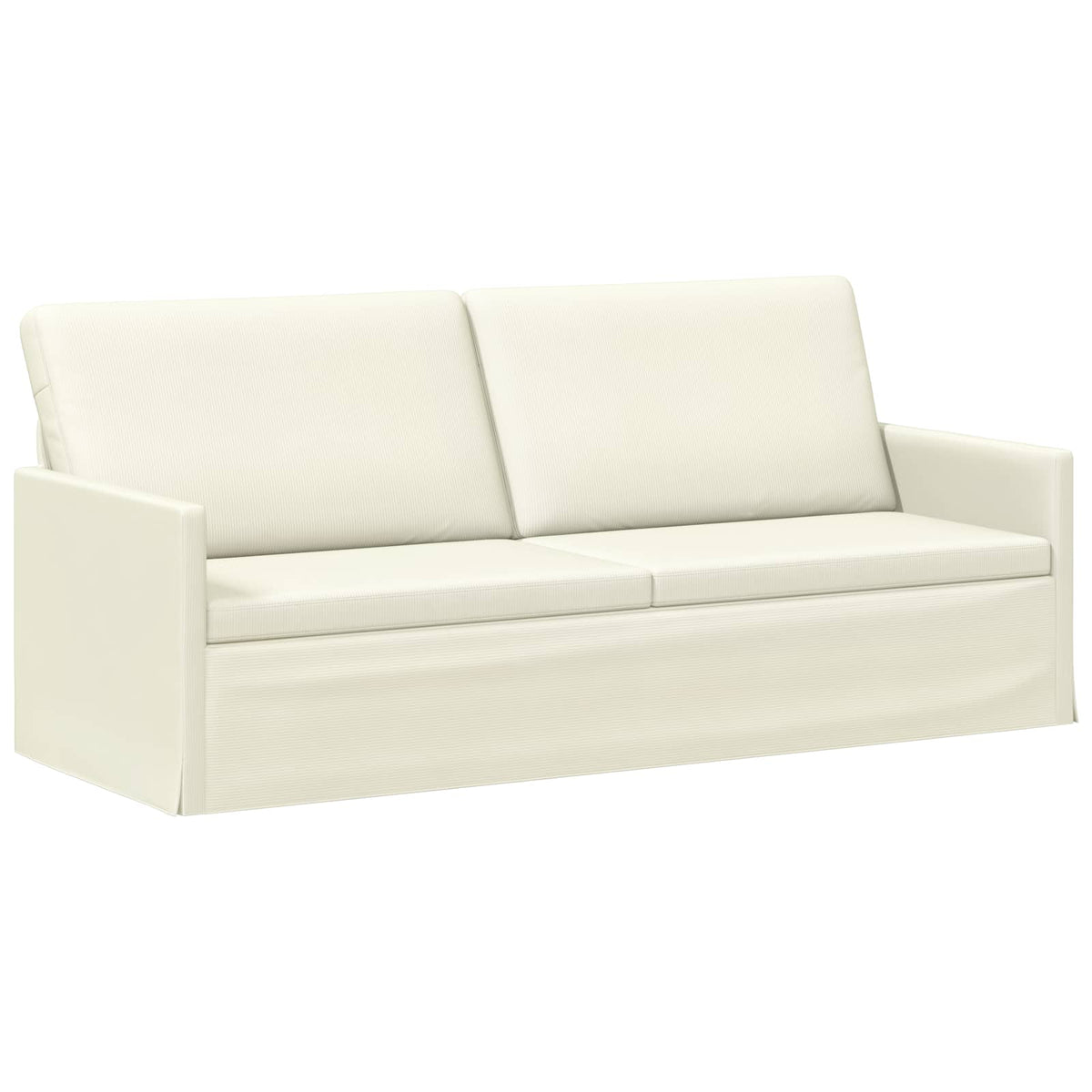 3 Seater Sofa Cream 190 x 81 x 82 cm Corduroy Fabric