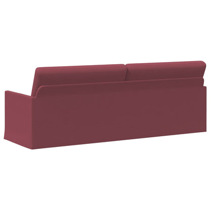 3 Seater Sofa Wine Red 220 x 81 x 82 cm Fabric