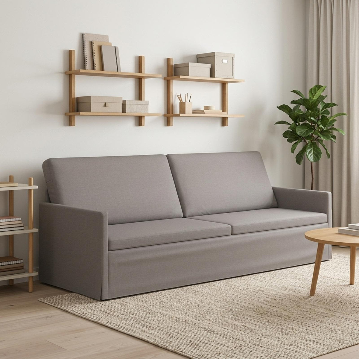 3 Seater Sofa Taupe 220 x 81 x 82 cm Fabric