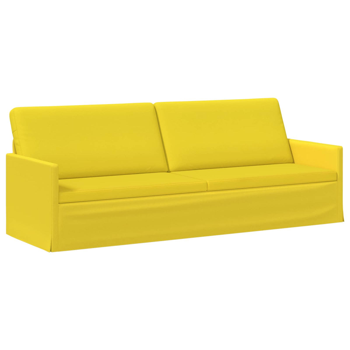 3 Seater Sofa Light Yellow 220 x 81 x 82 cm Fabric