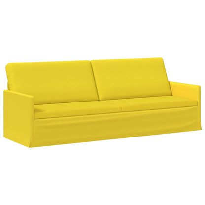 3 Seater Sofa Light Yellow 220 x 81 x 82 cm Fabric