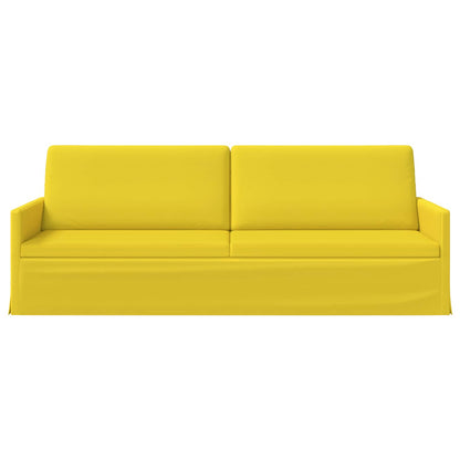3 Seater Sofa Light Yellow 220 x 81 x 82 cm Fabric