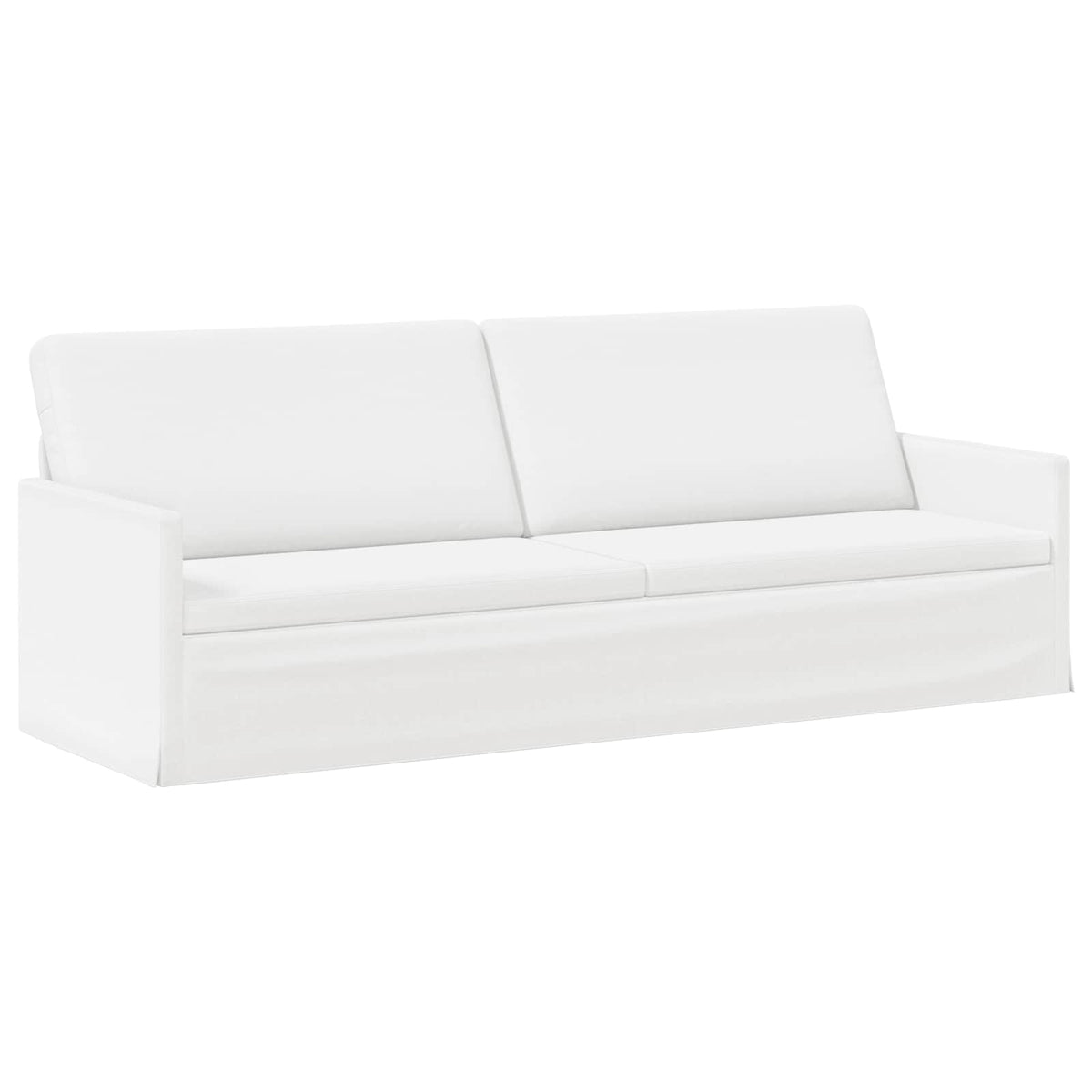 3 Seater Sofa White 220 x 81 x 82 cm Fabric