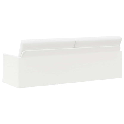 3 Seater Sofa White 220 x 81 x 82 cm Fabric