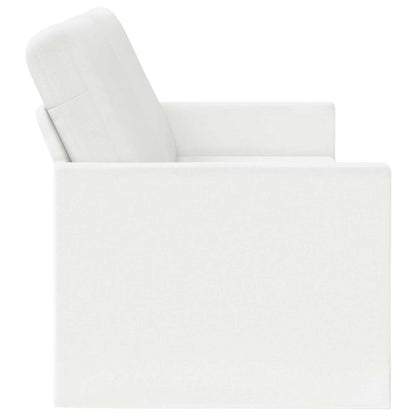 3 Seater Sofa White 220 x 81 x 82 cm Fabric