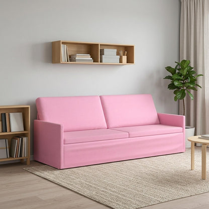 3 Seater Sofa Pink 220 x 81 x 82 cm Fabric