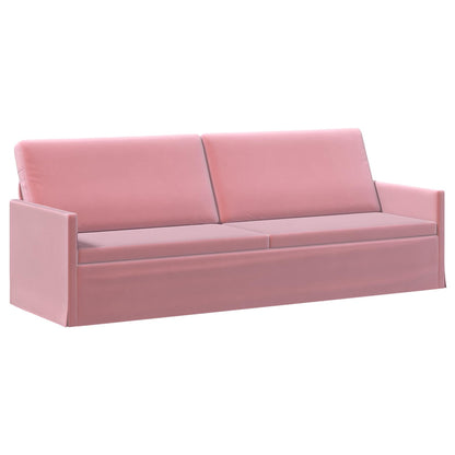 3 Seater Sofa Pink 220 x 81 x 82 cm Velvet