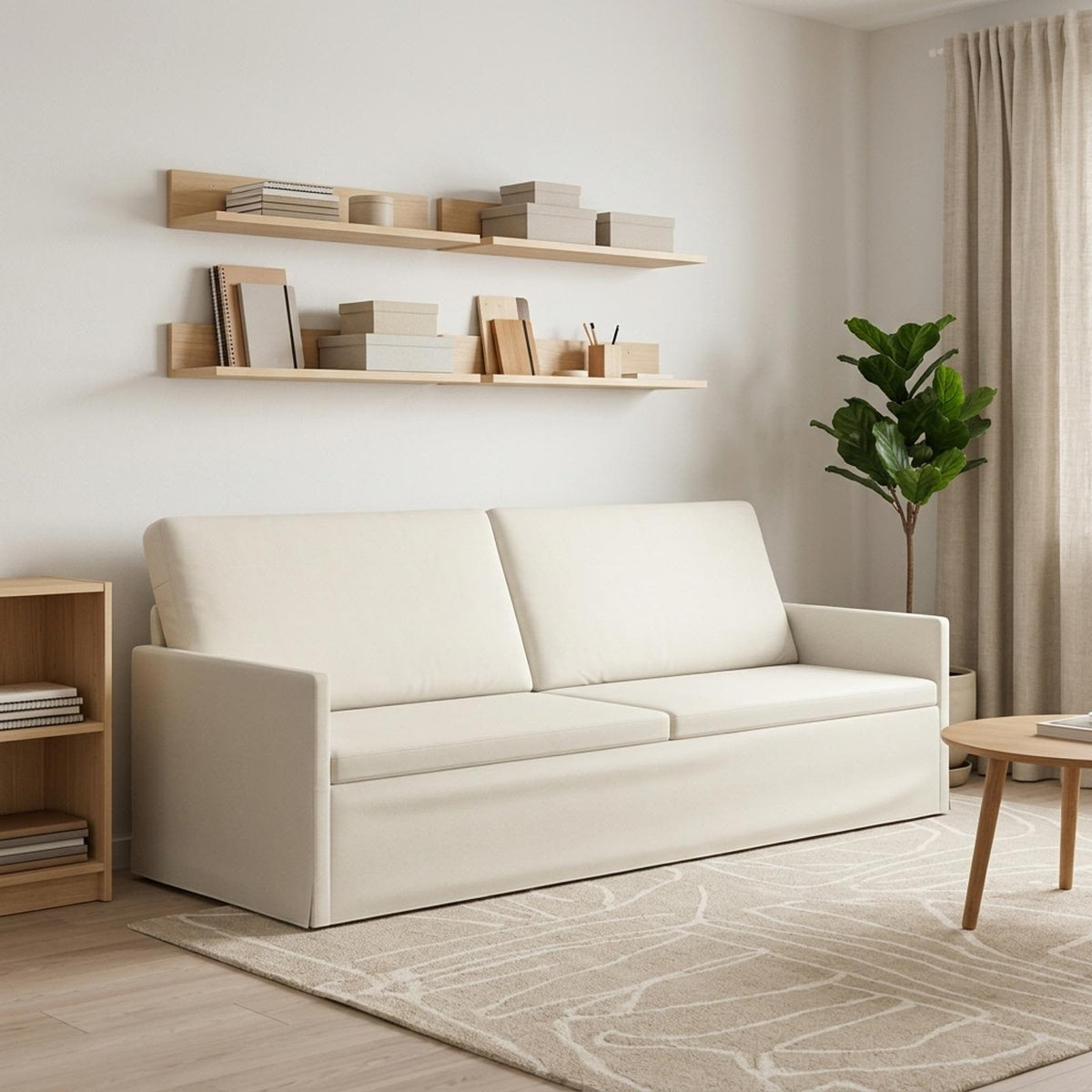 3 Seater Sofa Cream 220 x 81 x 82 cm Velvet