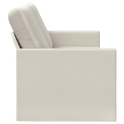 3 Seater Sofa Cream 220 x 81 x 82 cm Velvet