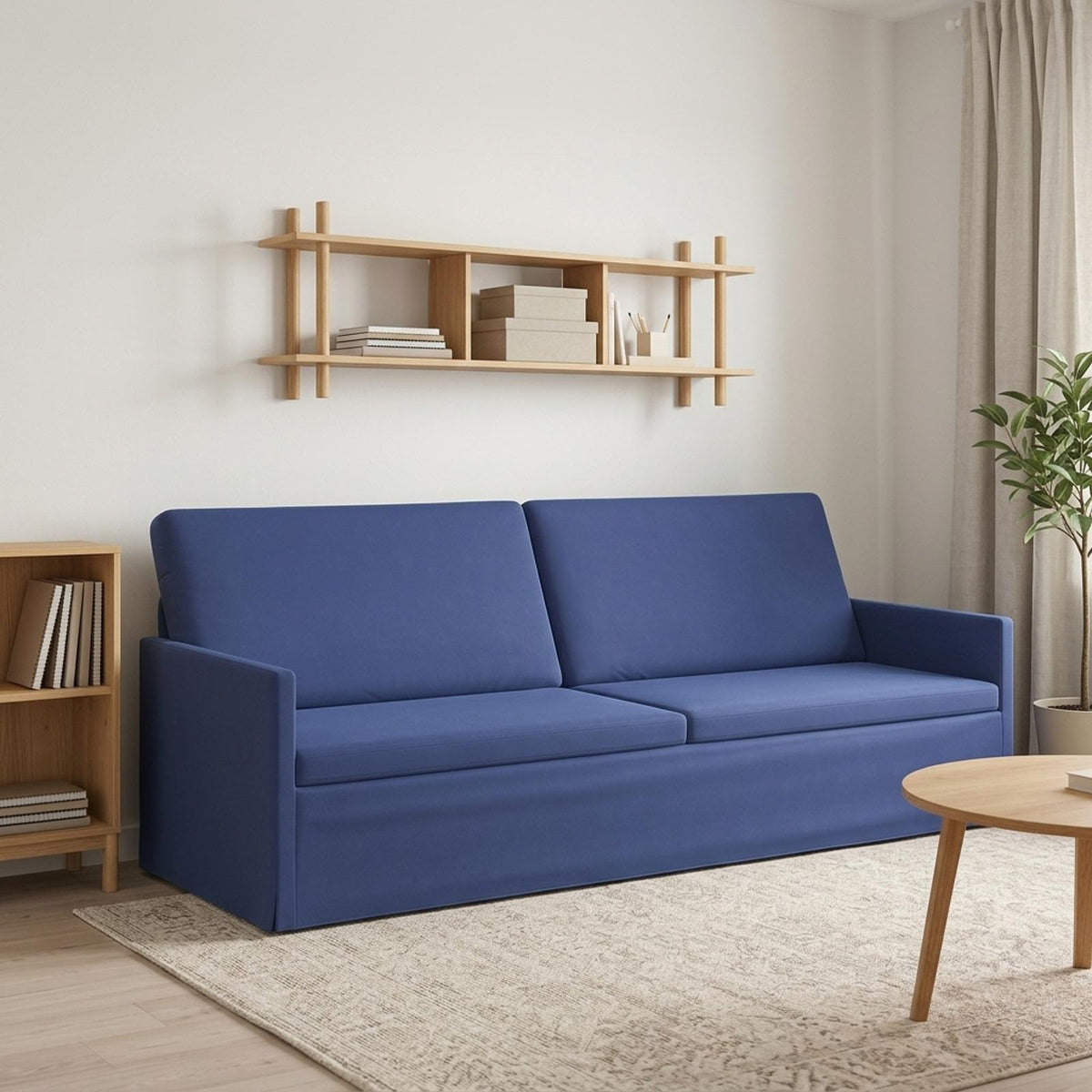 3 Seater Sofa Police Blue 220 x 81 x 82 cm Velvet