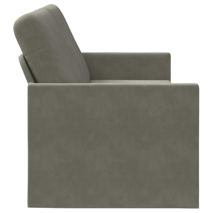 3 Seater Sofa Light Grey 220 x 81 x 82 cm Corduroy Fabric