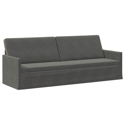 3 Seater Sofa Dark Grey 220 x 81 x 82 cm Corduroy Fabric