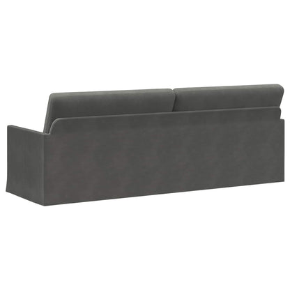 3 Seater Sofa Dark Grey 220 x 81 x 82 cm Corduroy Fabric