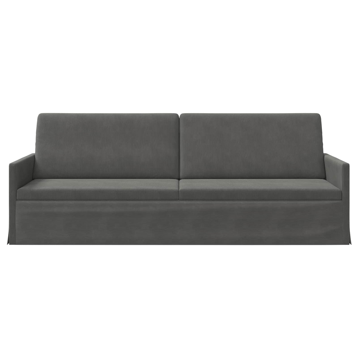 3 Seater Sofa Dark Grey 220 x 81 x 82 cm Corduroy Fabric