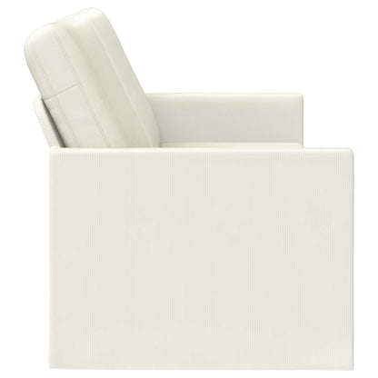 3 Seater Sofa Cream 220 x 81 x 82 cm Corduroy Fabric