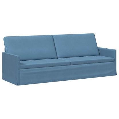 3 Seater Sofa Blue 220 x 81 x 82 cm Corduroy Fabric