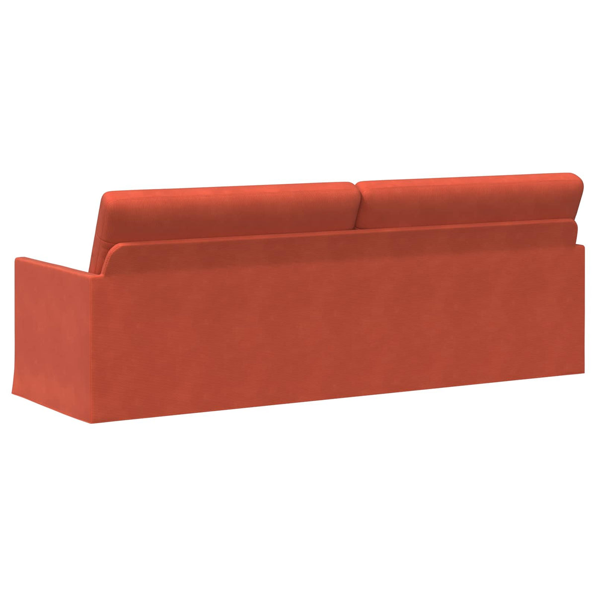 3 Seater Sofa Red Orange 220 x 81 x 82 cm Corduroy Fabric