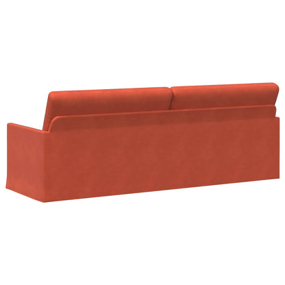 3 Seater Sofa Red Orange 220 x 81 x 82 cm Corduroy Fabric