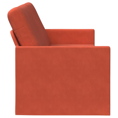 3 Seater Sofa Red Orange 220 x 81 x 82 cm Corduroy Fabric