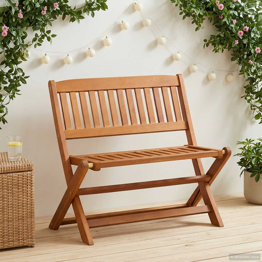 Children Bench 1 -Seater 61 x 38 x 57 cm Solid Eucalyptus Wood
