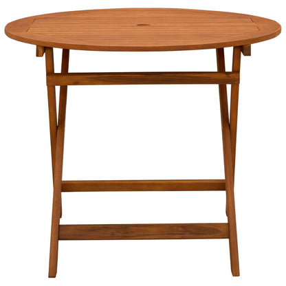 Folding Garden Table Brown Ø 35.43 x 29.53 in