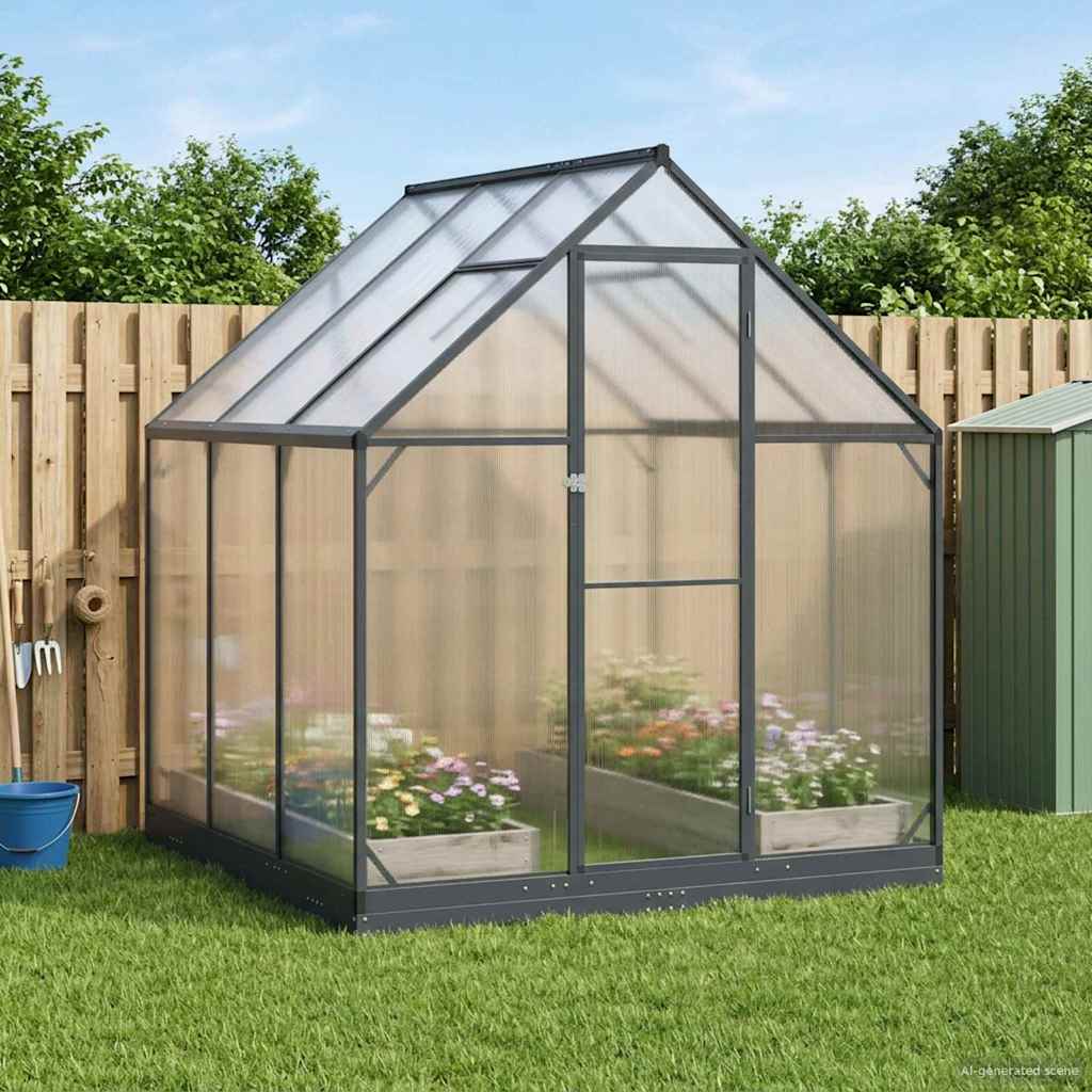 Garden Greenhouse with Door Anthracite 72.24 x 72.24 x 81.50 in