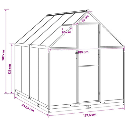Garden Greenhouse Anthracite 72.2 x 95.8 x 81.5 inches
