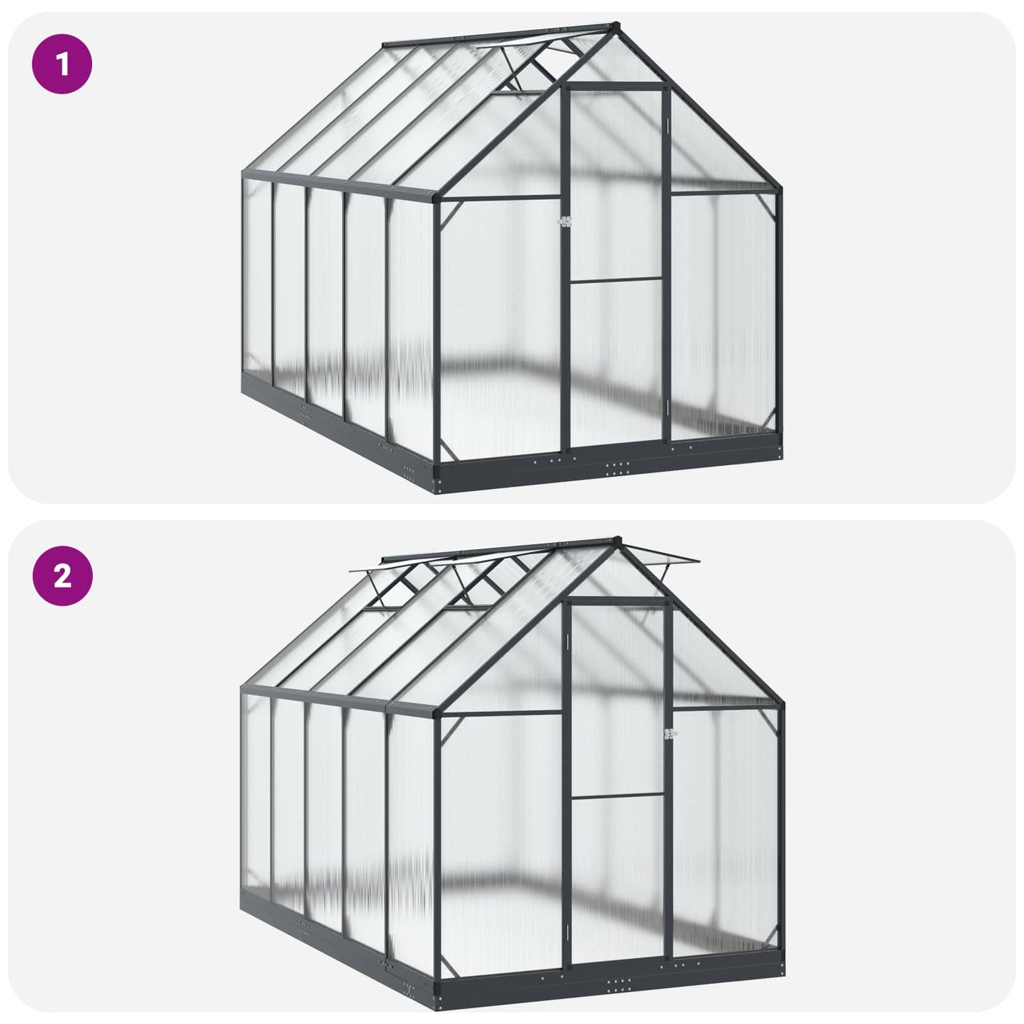Garden Greenhouse Anthracite 72.24 x 119.49 x 81.50 in