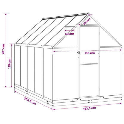 Garden Greenhouse Anthracite 72.24 x 119.49 x 81.50 in