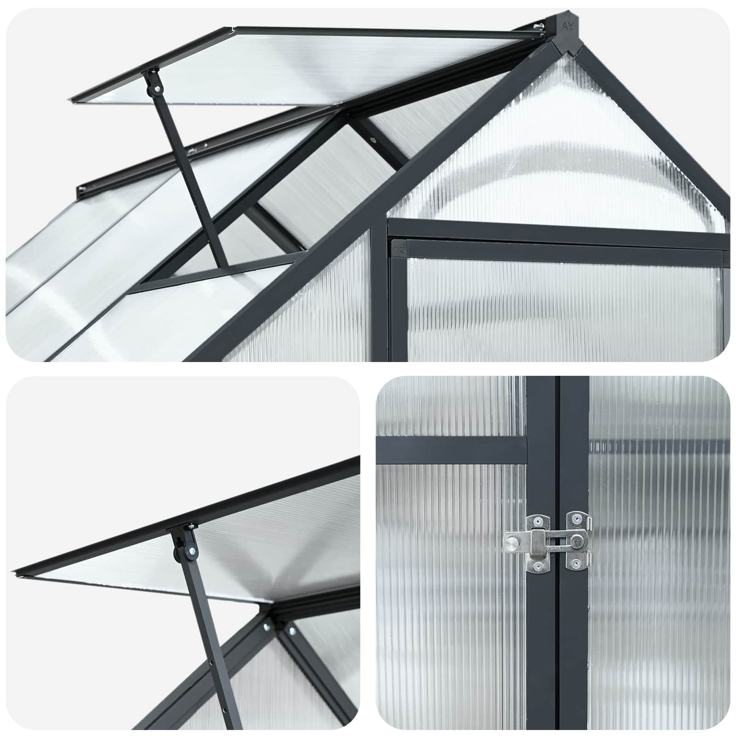 Garden Greenhouse Anthracite 72.24 x 143.11 x 81.50 in